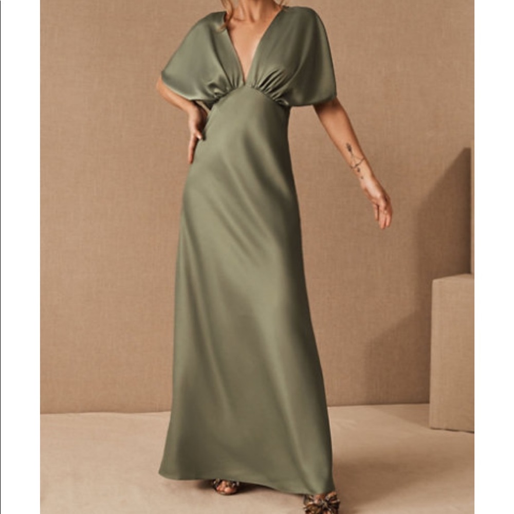 Bhldn bridesmaid dress, moss green size 4.
